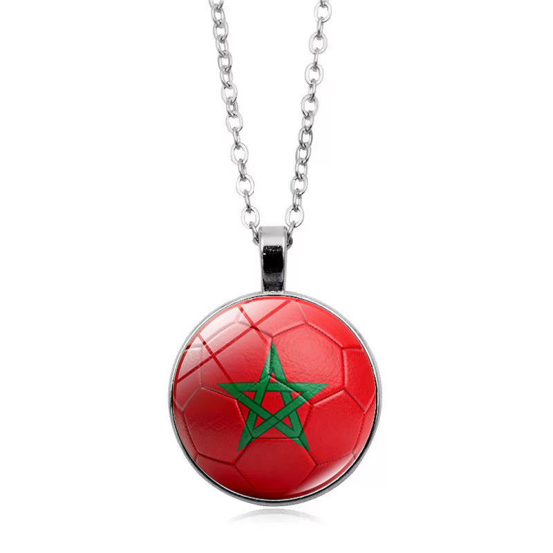 Flag Football Pendant Necklace — necklace, view 12