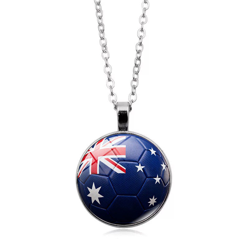 Flag Football Pendant Necklace — necklace, view 13