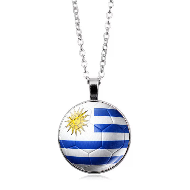 Flag Football Pendant Necklace — necklace, view 14