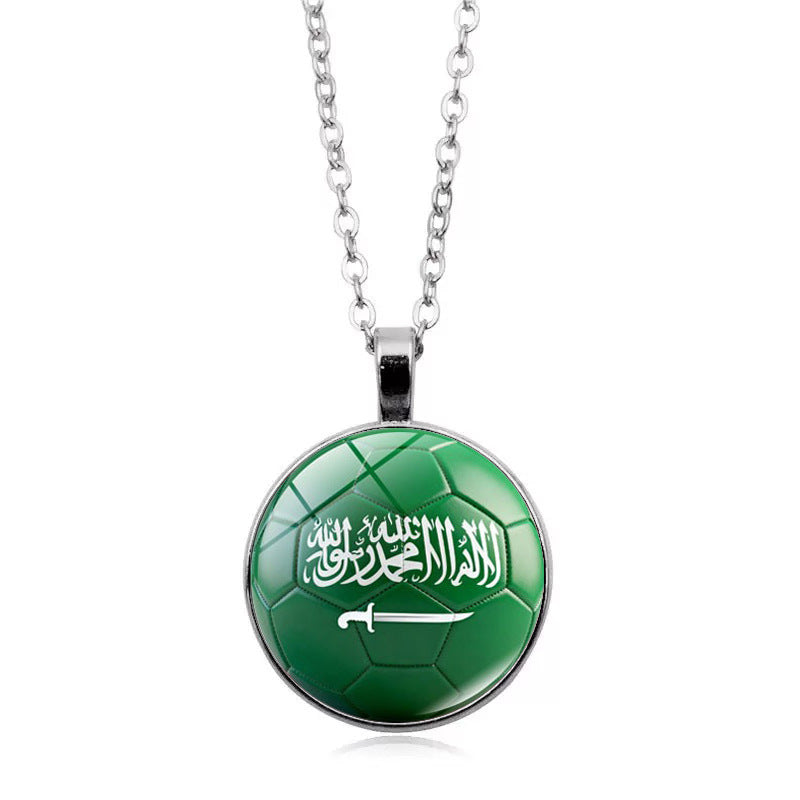 Flag Football Pendant Necklace — necklace, view 17
