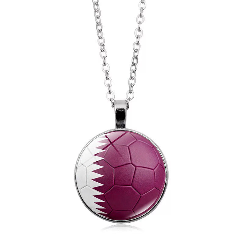 Flag Football Pendant Necklace — necklace, view 18