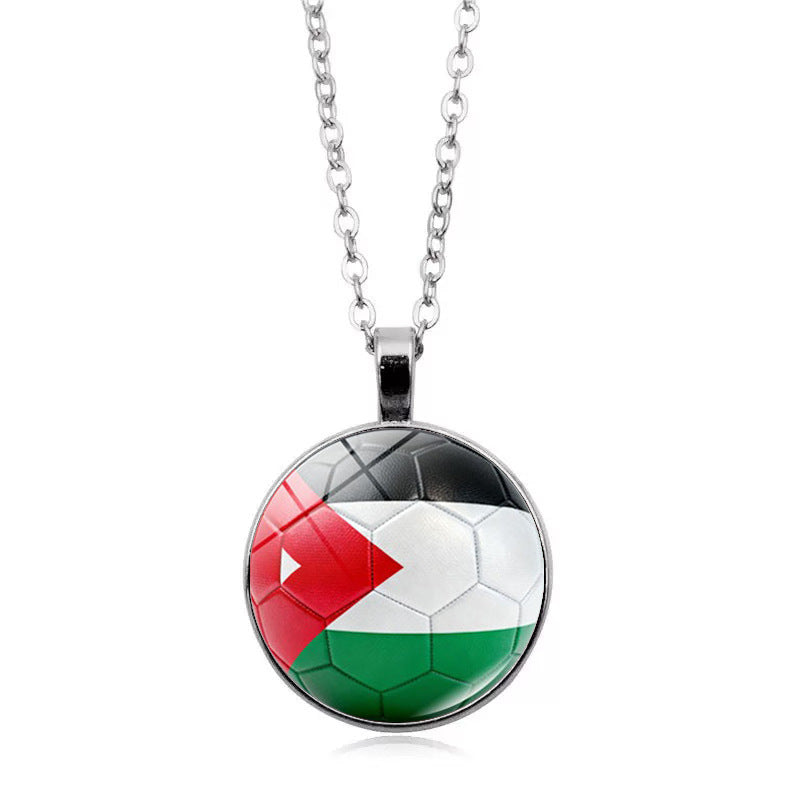 Flag Football Pendant Necklace — necklace, view 19