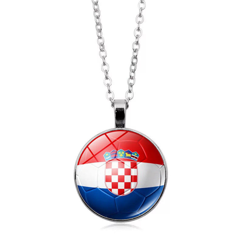 Flag Football Pendant Necklace — necklace, view 22