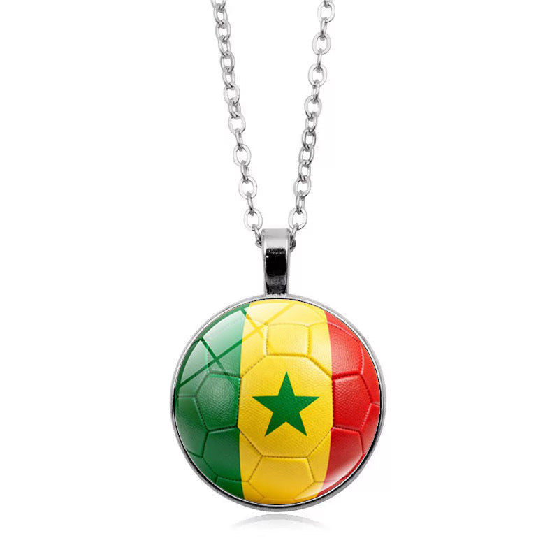 Flag Football Pendant Necklace — necklace, view 24