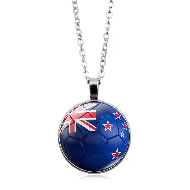 Flag Football Pendant Necklace — necklace, view 27