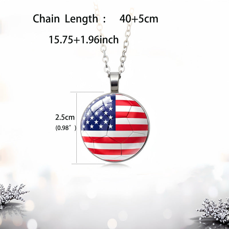 Flag Football Pendant Necklace — necklace, view 28