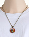 Round Flag Pattern Choker — copper necklace