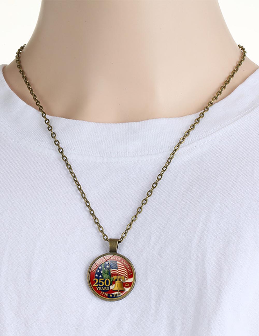 Round Flag Pattern Choker — copper necklace