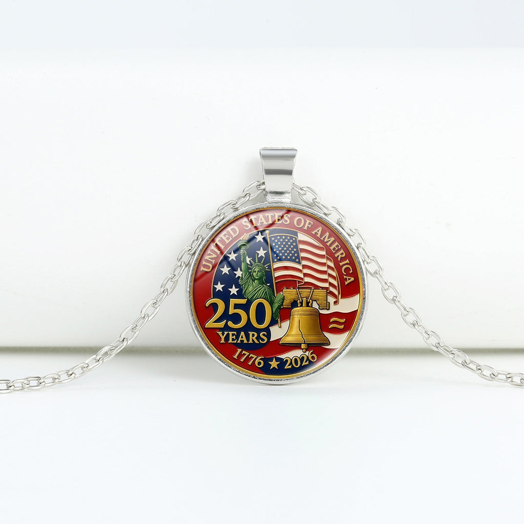 Round Flag Pattern Choker — copper necklace, view 3
