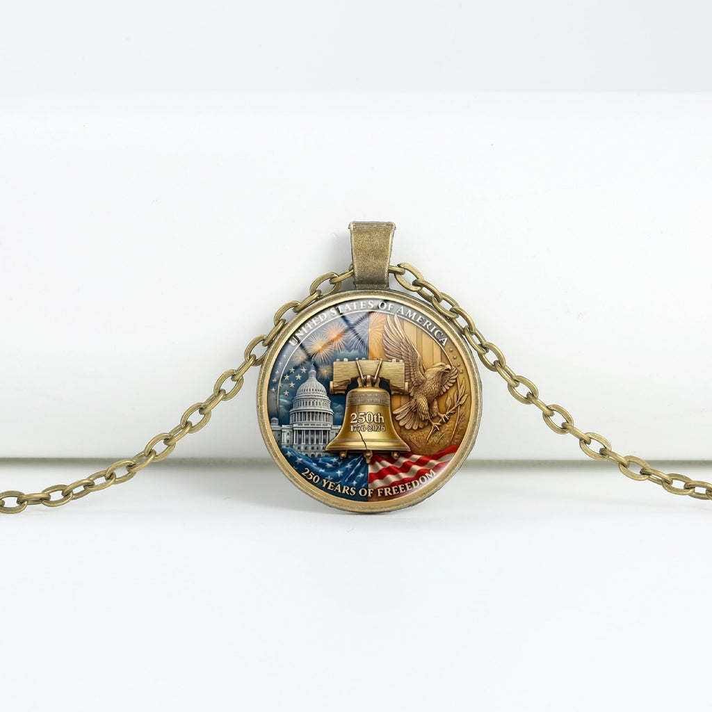 Round Flag Pattern Choker — copper necklace, view 4