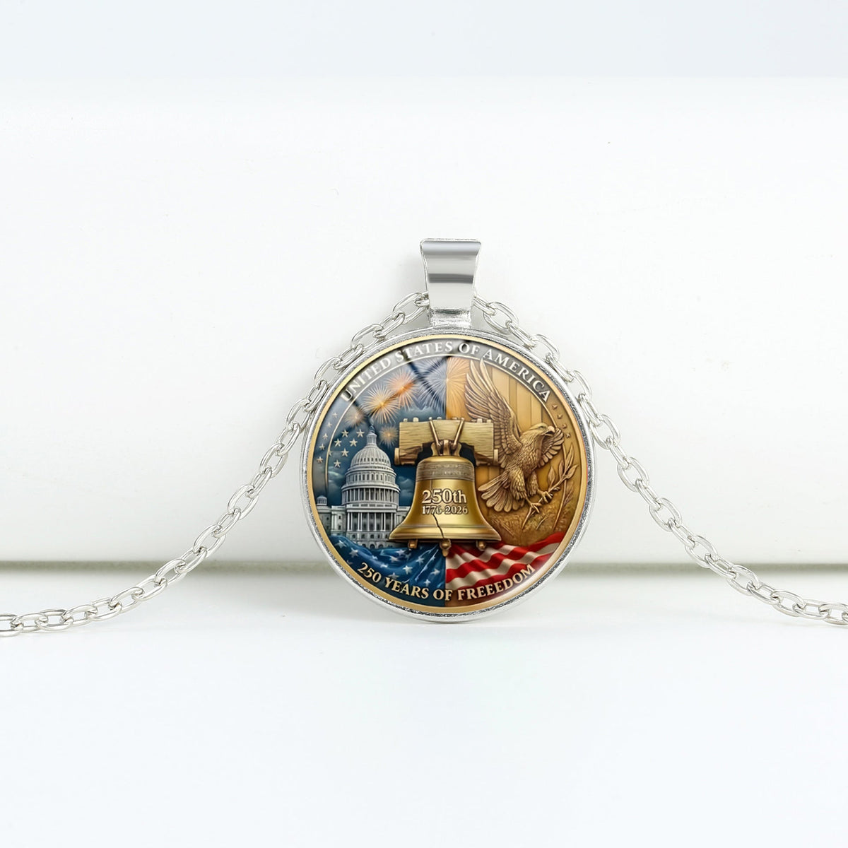 Round Flag Pattern Choker — copper necklace, view 5