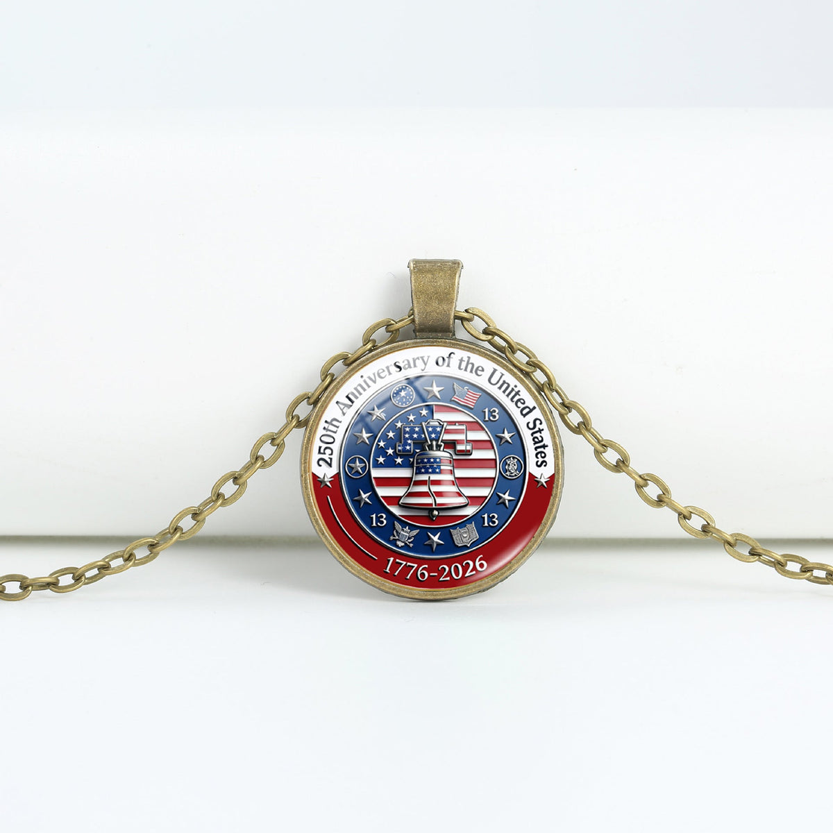 Round Flag Pattern Choker — copper necklace, view 6