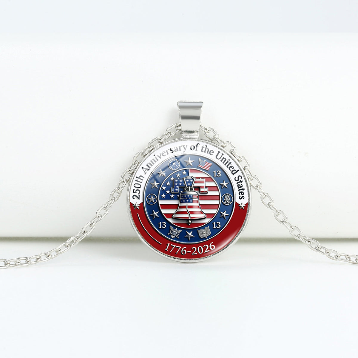 Round Flag Pattern Choker — copper necklace, view 7