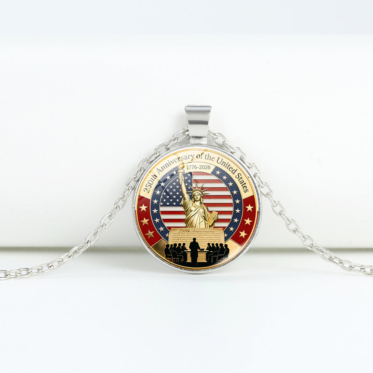 Round Flag Pattern Choker — copper necklace, view 9
