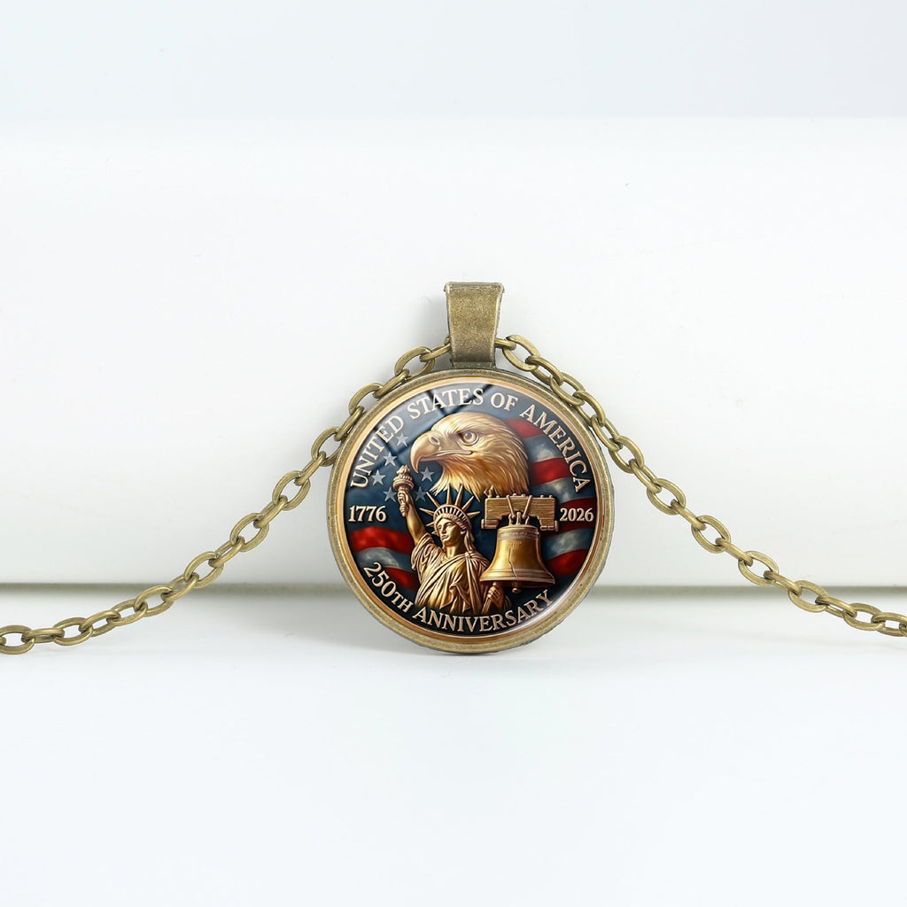 Round Flag Pattern Choker — copper necklace, view 10