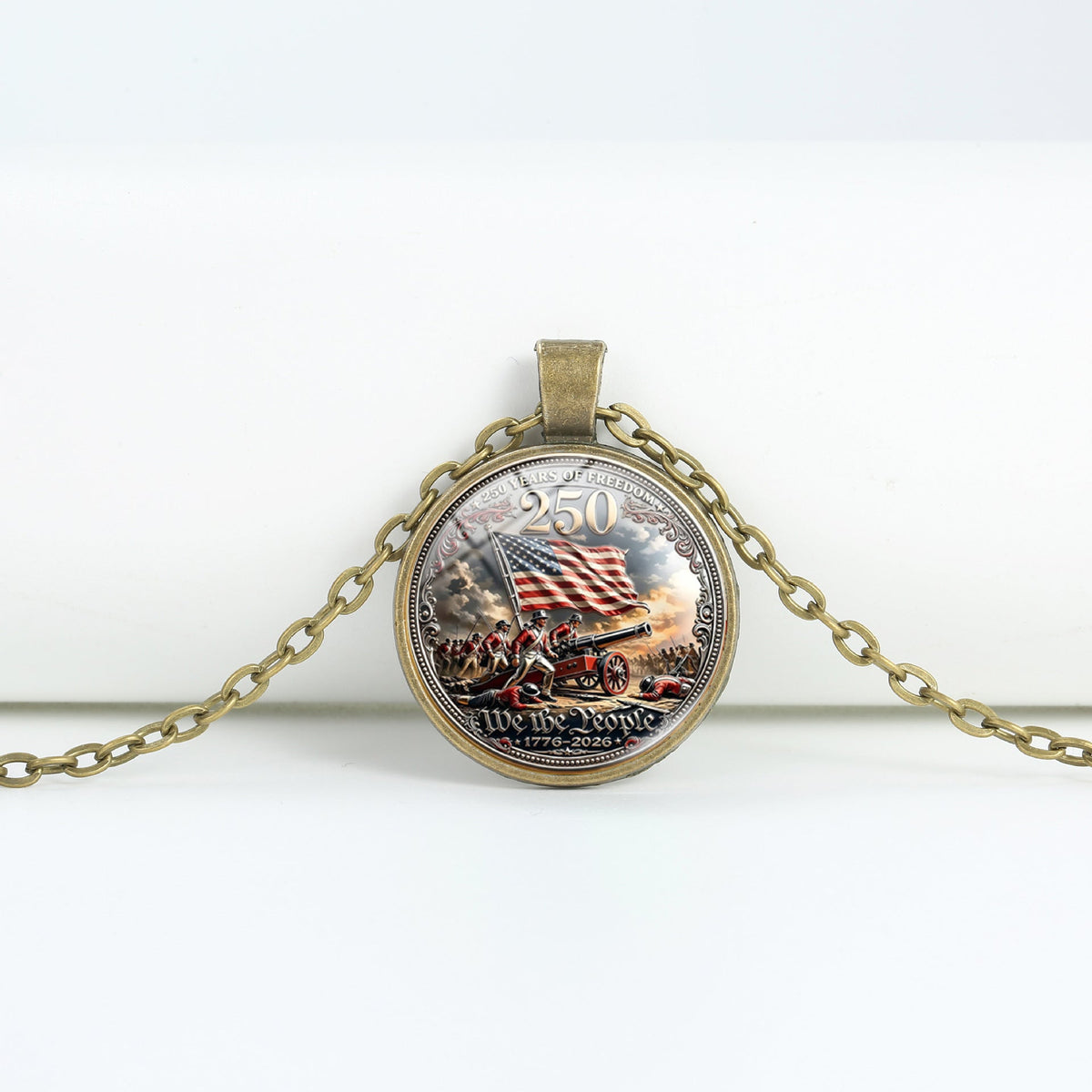 Round Flag Pattern Choker — copper necklace, view 14