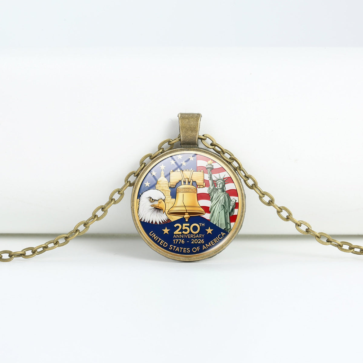 Round Flag Pattern Choker — copper necklace, view 18
