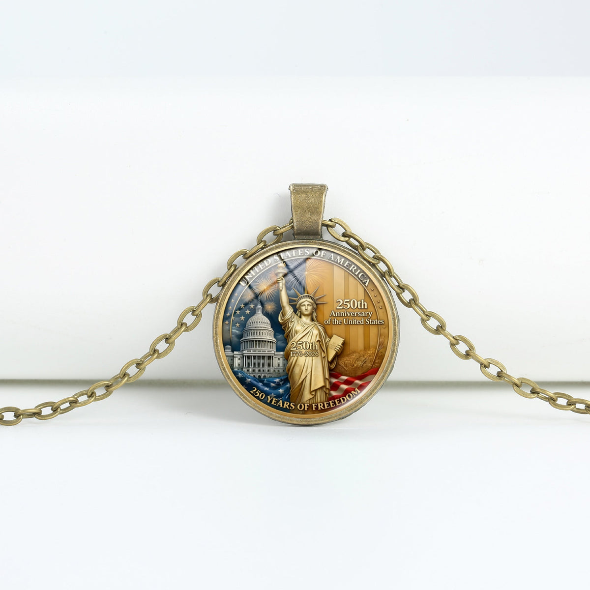 Round Flag Pattern Choker — copper necklace, view 20