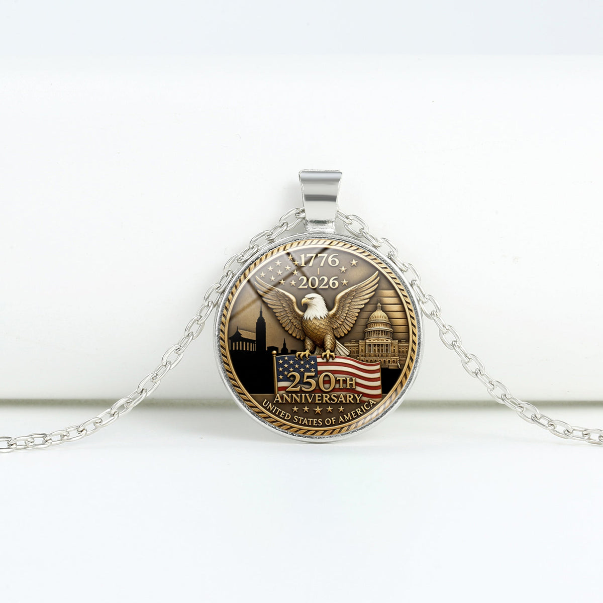 Round Flag Pattern Choker — copper necklace, view 25