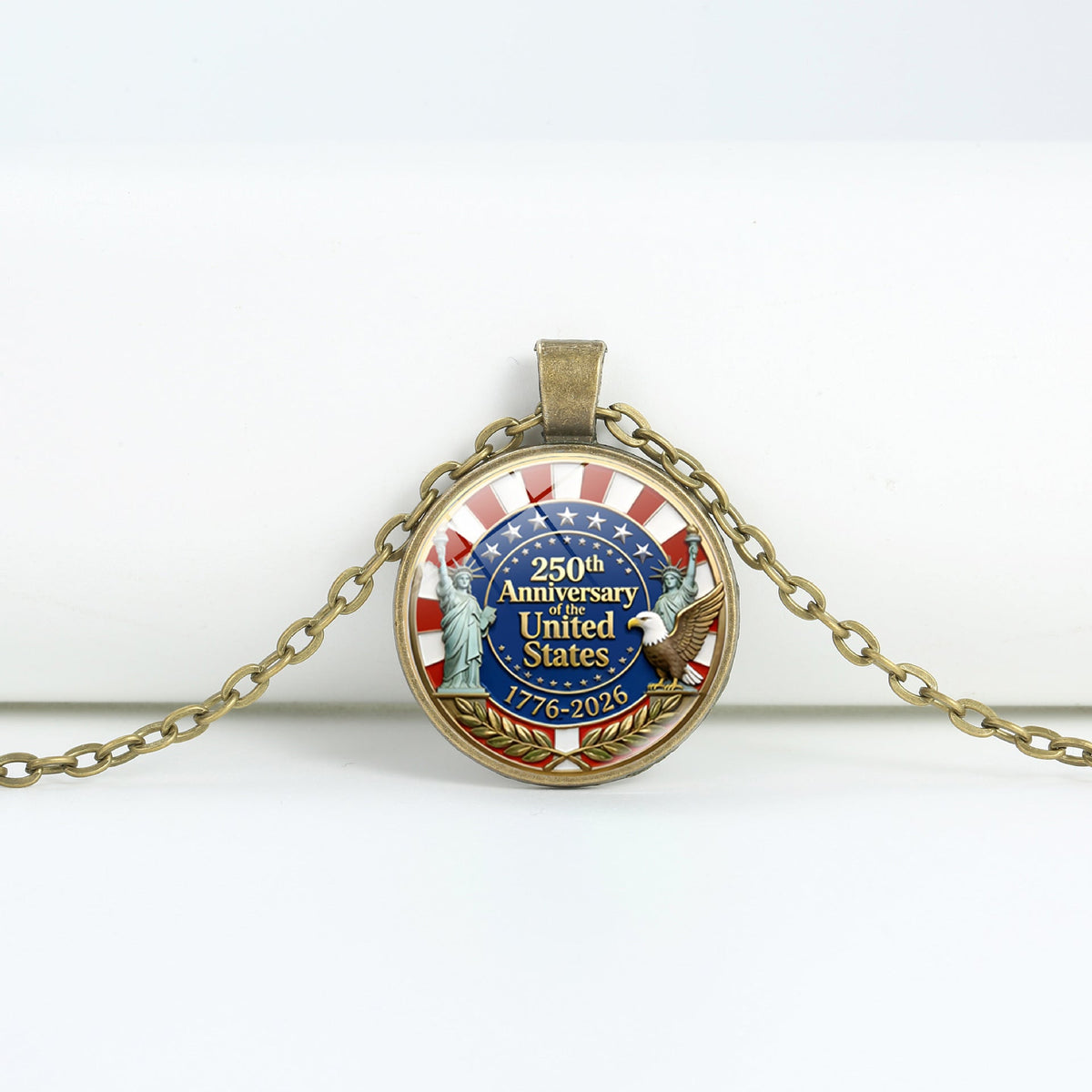 Round Flag Pattern Choker — copper necklace, view 28