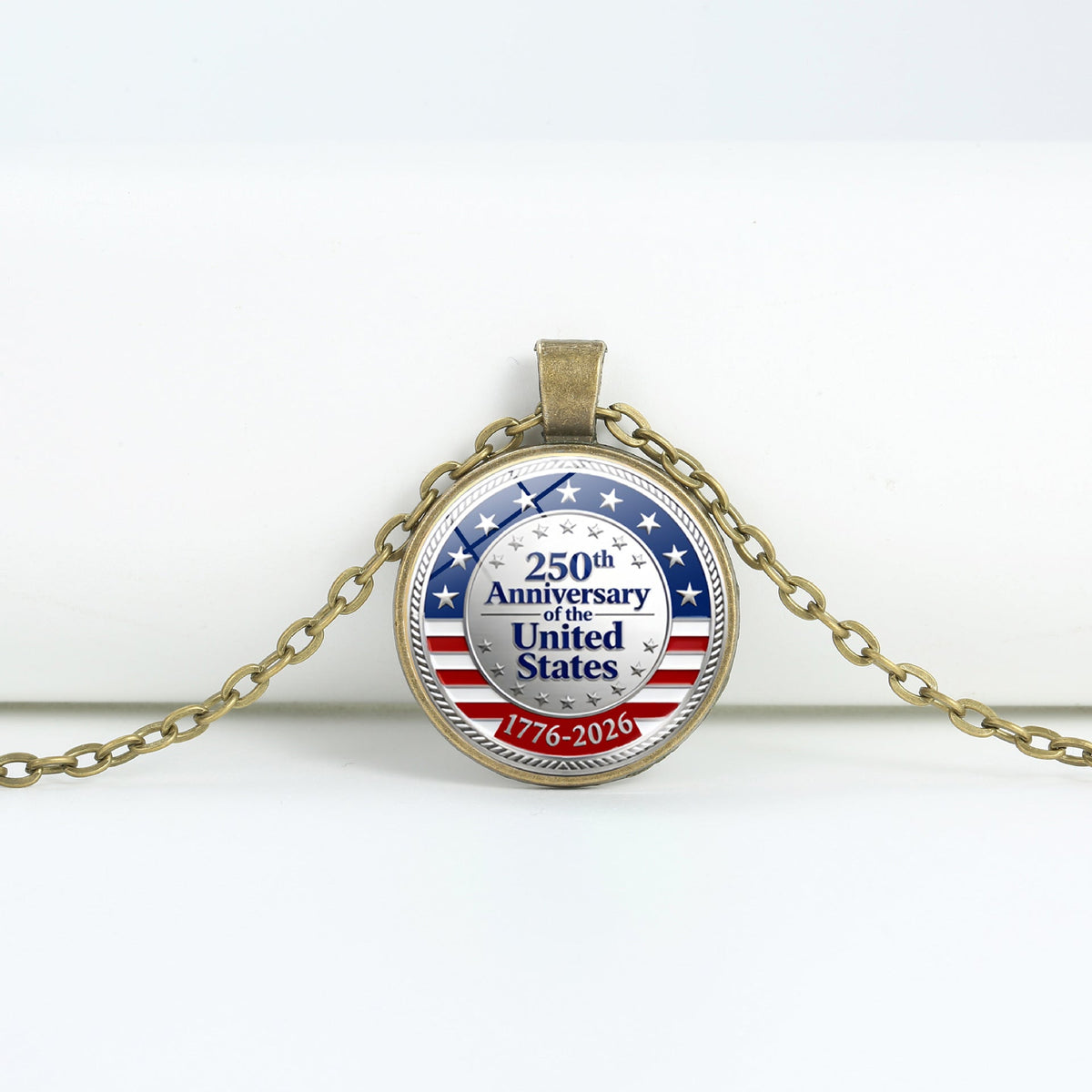 Round Flag Pattern Choker — copper necklace, view 30