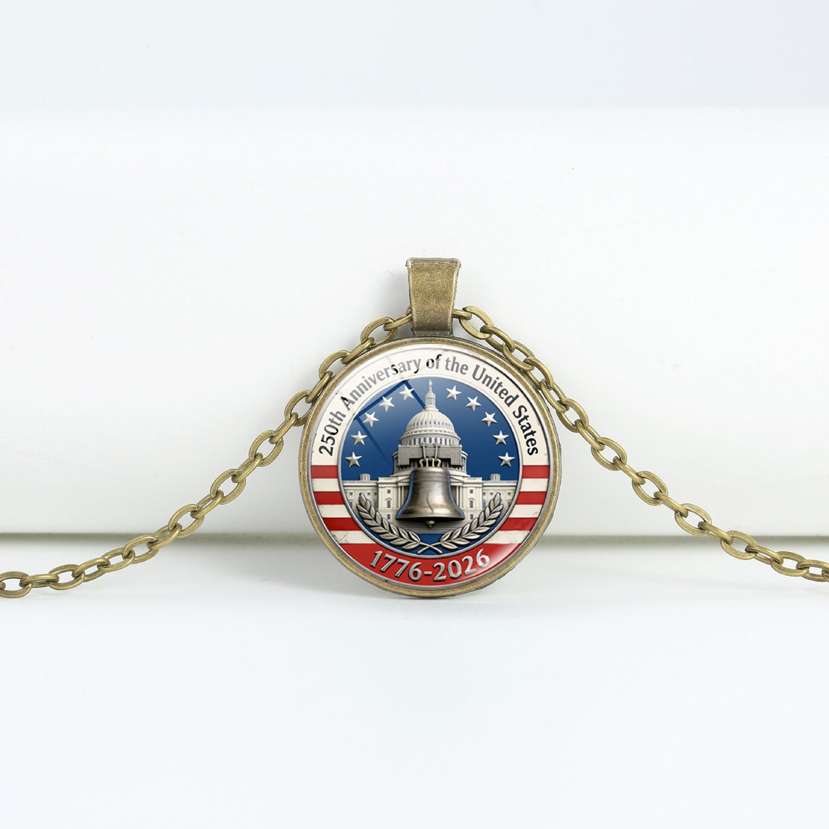 Round Flag Pattern Choker — copper necklace, view 34