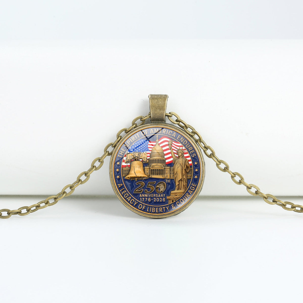 Round Flag Pattern Choker — copper necklace, view 40
