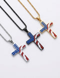 Flag Pattern Cross Choker — necklace