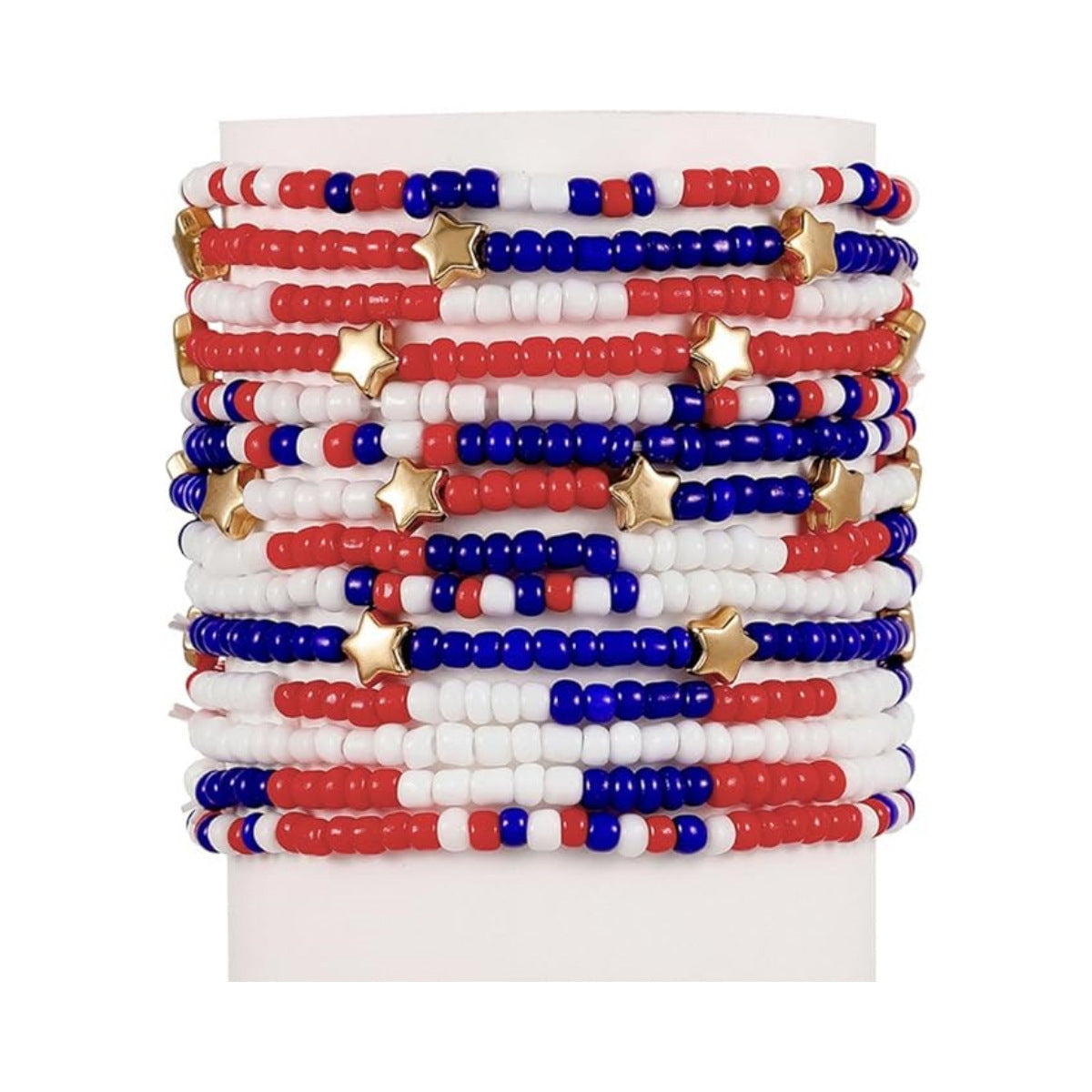 American Flag Heart Bead Bracelet — bracelet, view 2