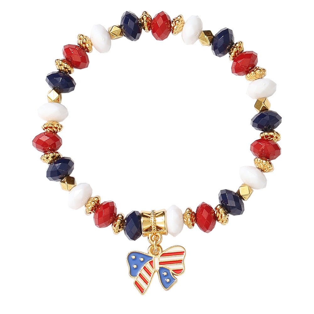 American Flag Heart Bead Bracelet — bracelet, view 9