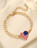 Gold-Plated Flag Chain Bracelet — gold bracelet