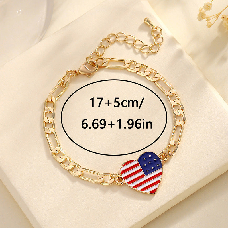 Gold-Plated Flag Chain Bracelet — gold bracelet, view 5