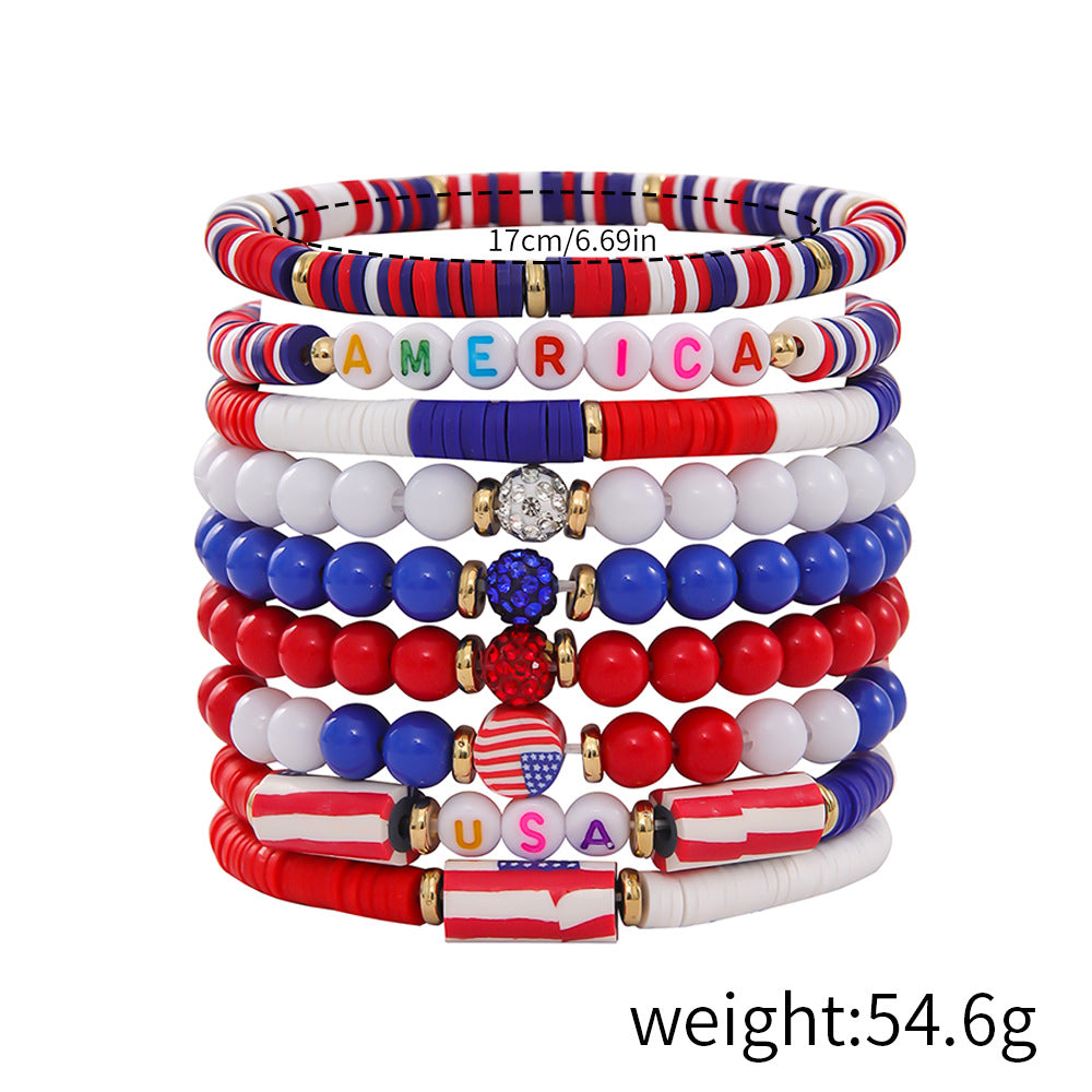 Flag Letter Bead Bracelet Set — bracelet, view 13