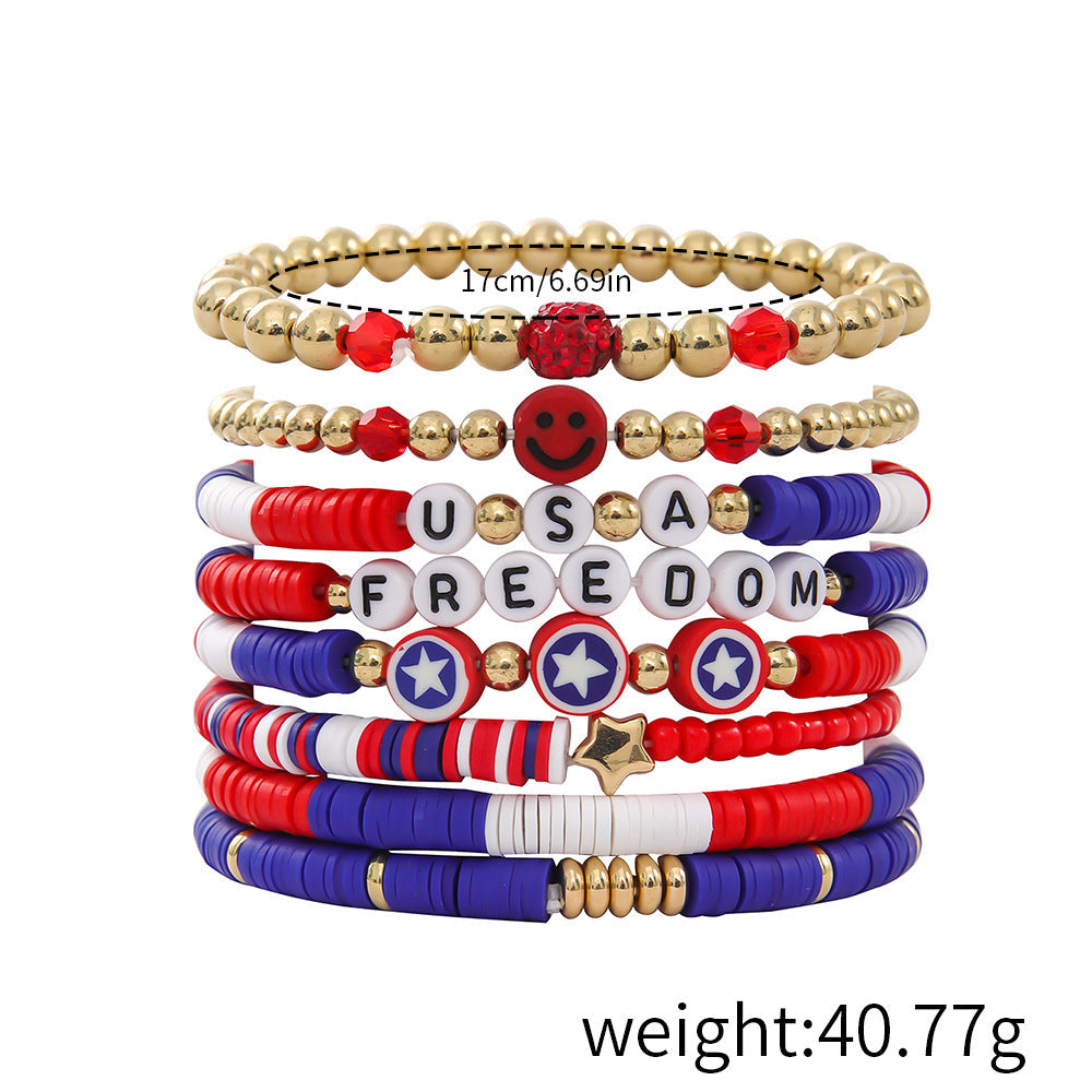 Flag Letter Bead Bracelet Set — bracelet, view 18