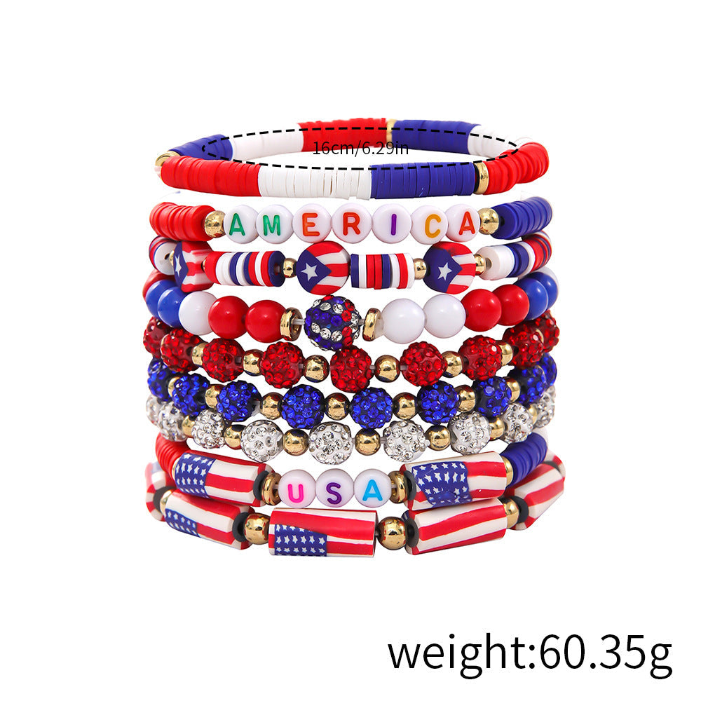 Flag Letter Bead Bracelet Set — bracelet, view 20