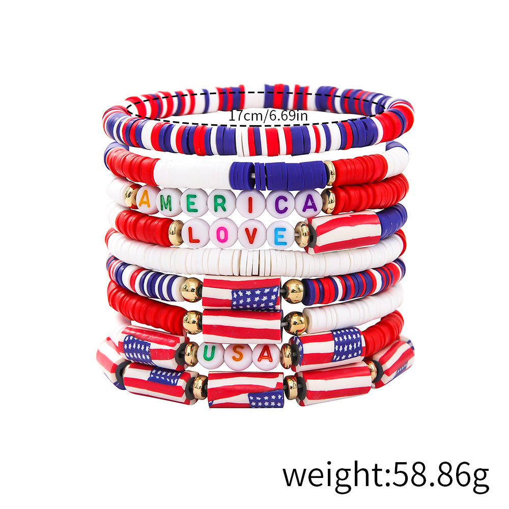 Flag Letter Bead Bracelet Set — bracelet, view 21