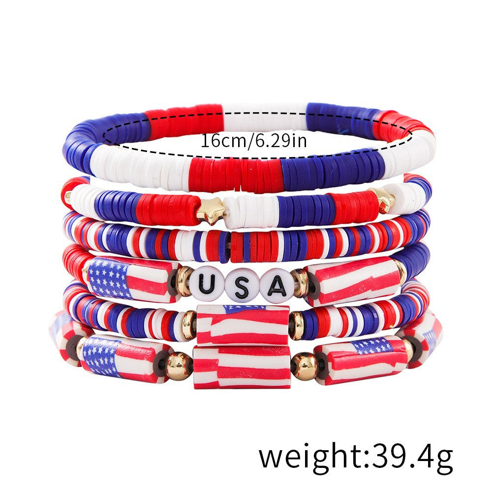 Flag Letter Bead Bracelet Set — bracelet, view 22
