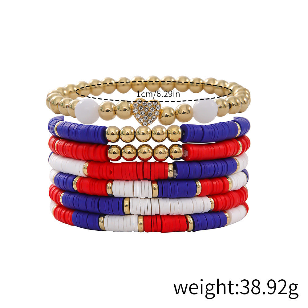 Flag Letter Bead Bracelet Set — bracelet, view 24