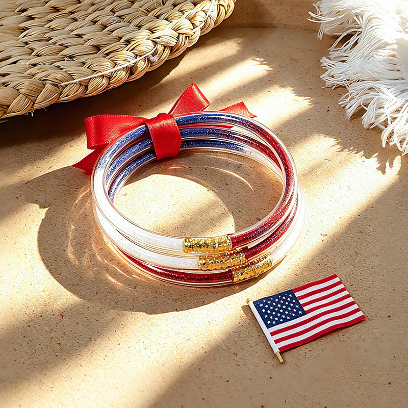 Red Bow Glitter Bracelet Set — bracelet, view 3