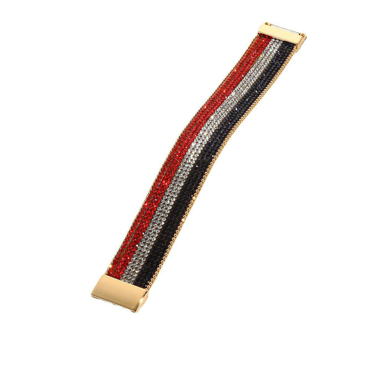 Sparkling Flag Band Bracelet — blue red bracelet, view 4