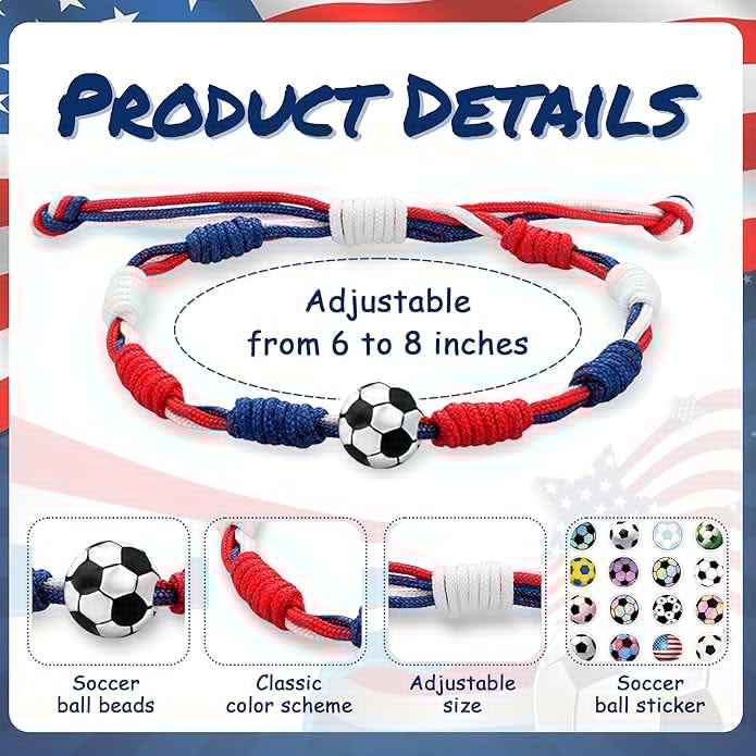 Rope Braided Football Charm Bracelet — bracelet, view 3