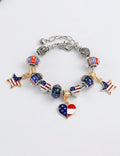 Flag Pattern Beaded Bracelet — silver bracelet