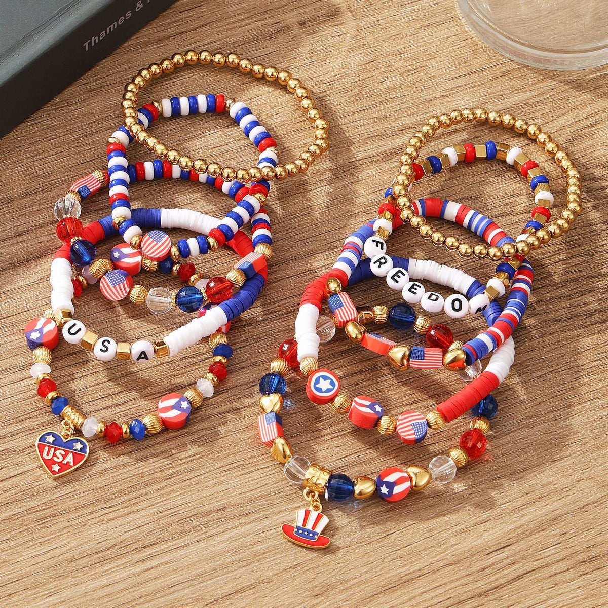 Beaded Chain Bracelet Set — bracelet, view 2