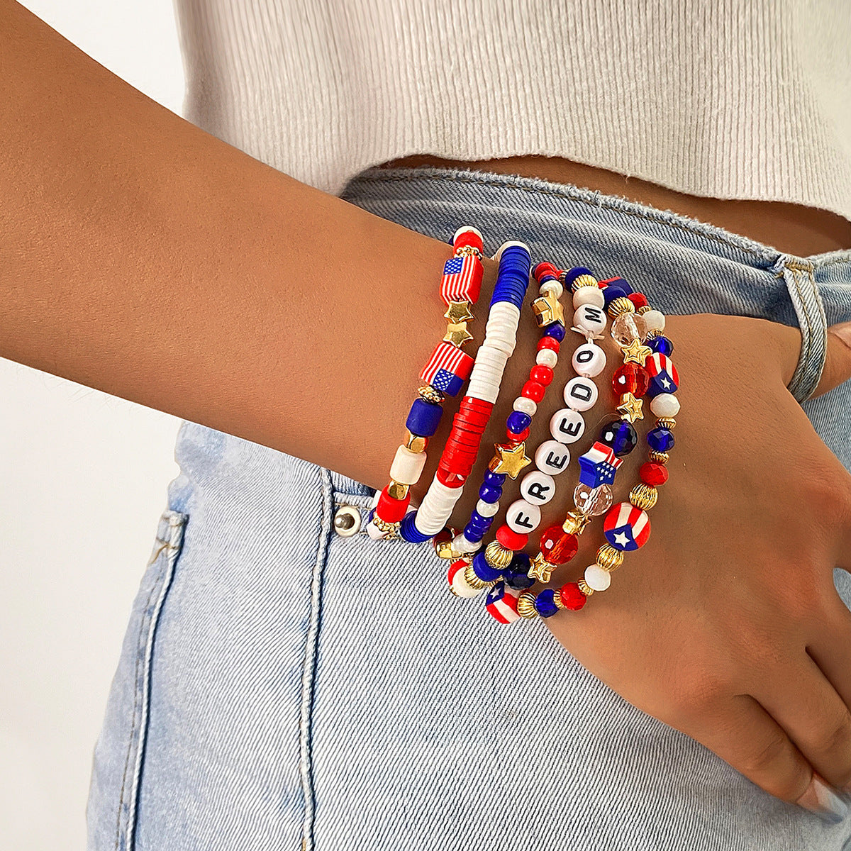 Beaded Chain Bracelet Set — bracelet, view 6