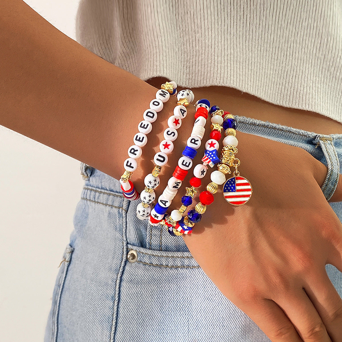 Beaded Chain Bracelet Set — bracelet, view 10