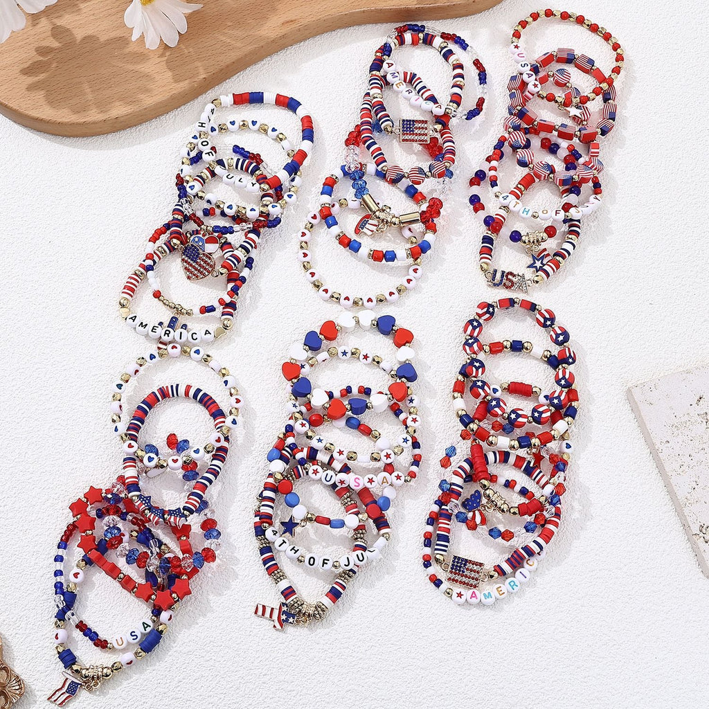 Flag Beaded Chain Bracelet Set — bracelet, view 2