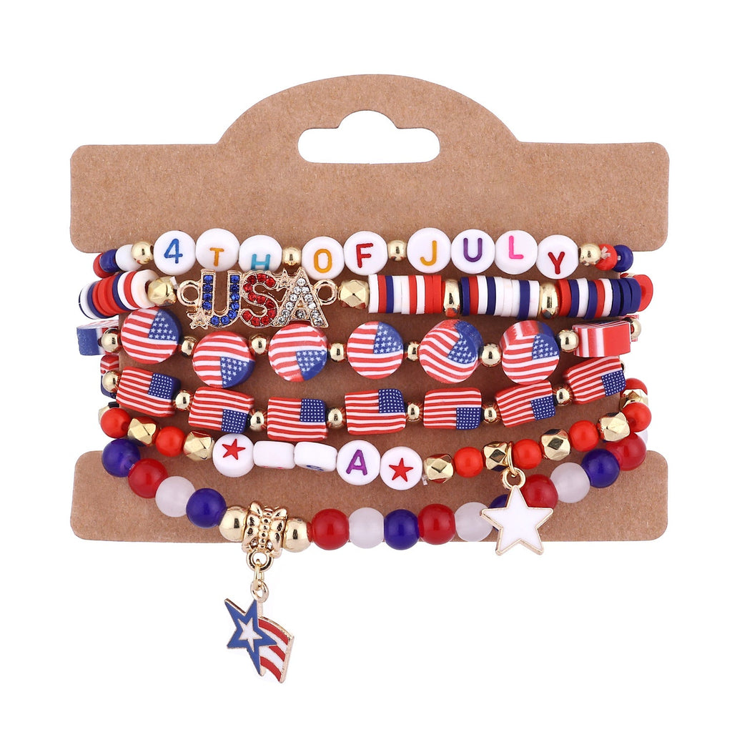Flag Beaded Chain Bracelet Set — bracelet, view 5