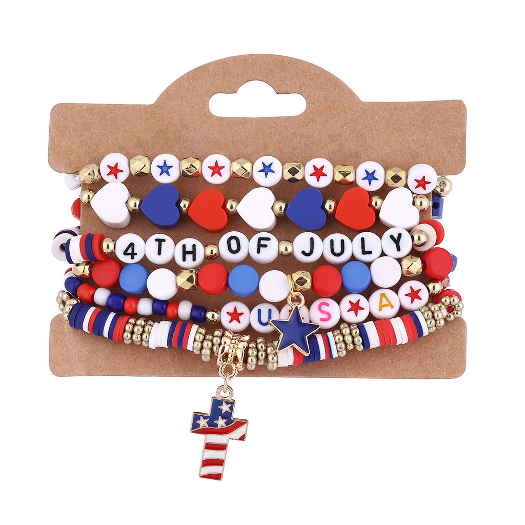 Flag Beaded Chain Bracelet Set — bracelet, view 7