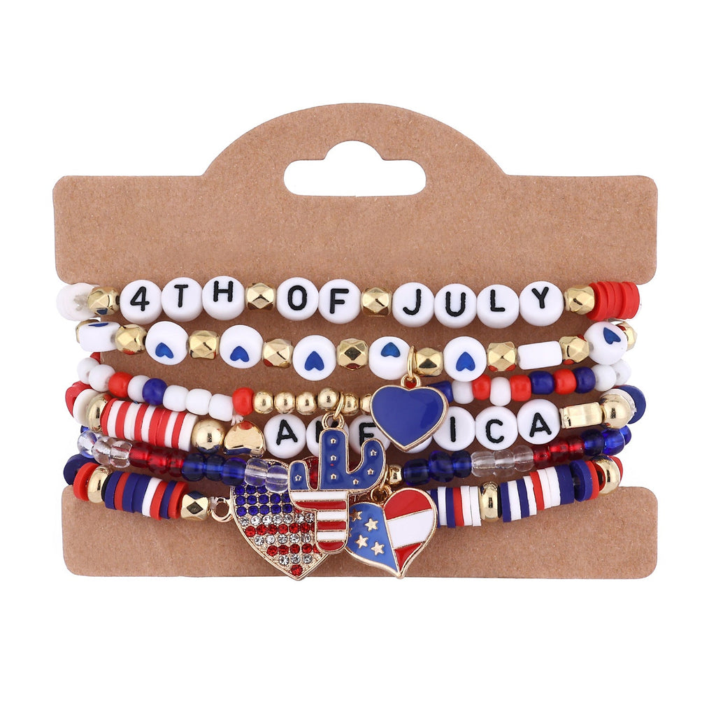 Flag Beaded Chain Bracelet Set — bracelet, view 8