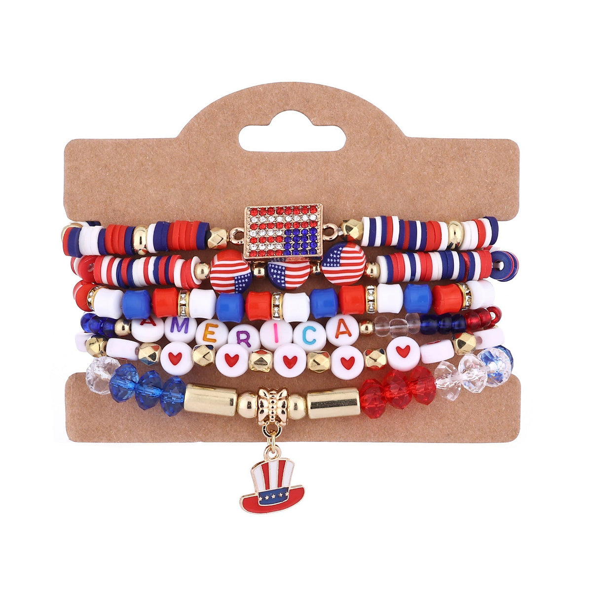 Flag Beaded Chain Bracelet Set — bracelet, view 9